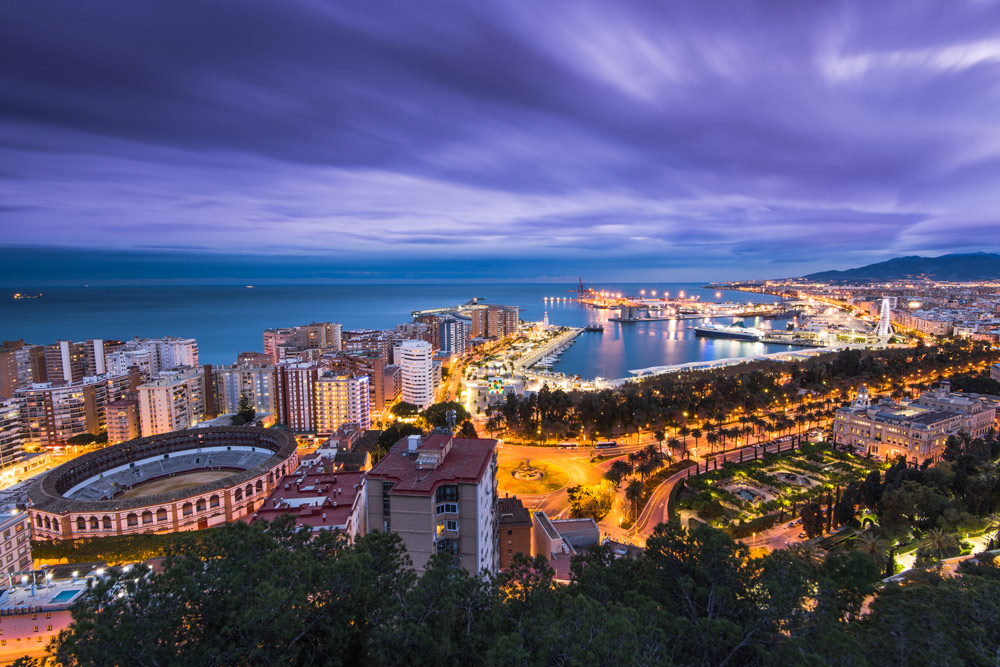 Malaga panoramic cityscape